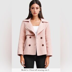 Belle & Bloom Pink Double-Breasted Coat (Designed in Australia)